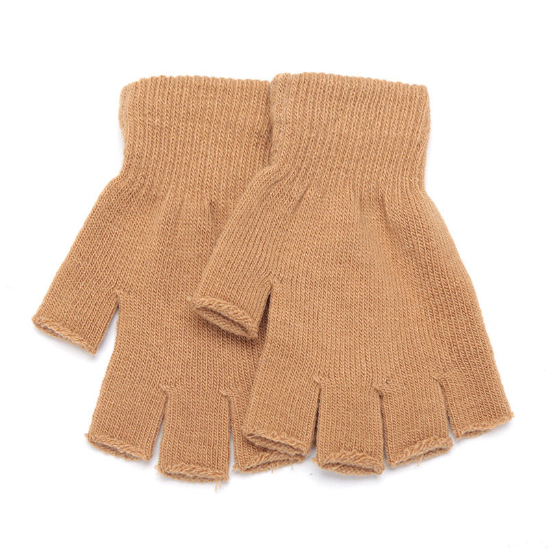 Unisex Black Half Finger Finge - Fingerless Glove Knit 评论和价格